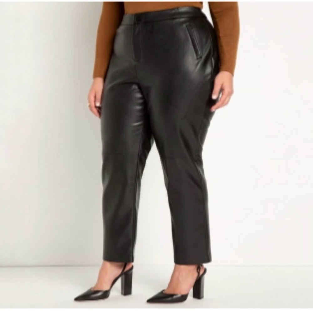 Eloquii Classic Fit  Slim Leather Pant